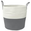 vidaXL Storage Basket Grey and White Ø43x38 cm Cotton