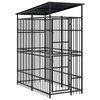 vidaXL Outdoor Dog Kennel with Roof Steel 1,84 m&sup2;