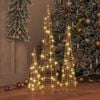 vidaXL Christmas Tree 3 pcs Warm white 20 x 20 x 80 cm PET