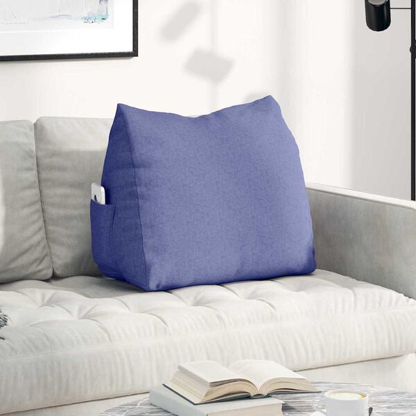 vidaXL Back Pillow Jeans Blue 60 x 20 x 50 cm Fabric