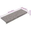 vidaXL Stair Mats 15 pcs 65x21x4 cm Grey Rectangular Edge