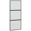 vidaXL Sliding Door Black 90x205 cm Tempered Glass and Aluminium