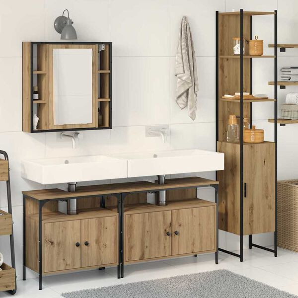 vidaXL Bathroom Furniture Set 4 pcs Artisan Oak Engineered Wood