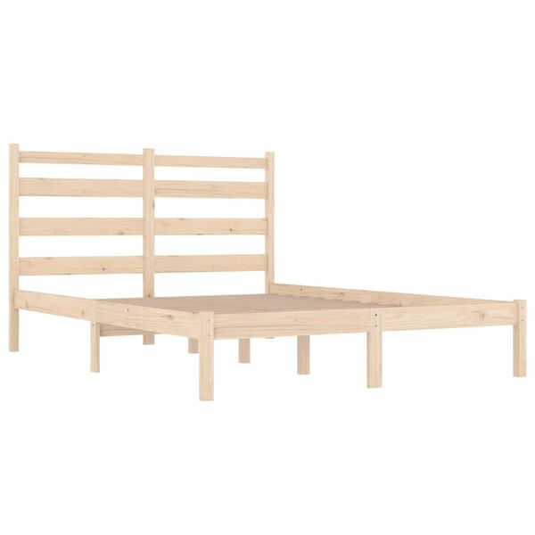 vidaXL Bed Frame without Mattress Solid Wood 140x200 cm (810017+818420)