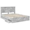 vidaXL Bed Frame with Drawer Concrete Grey 150 x 200 cm Engineer Wood