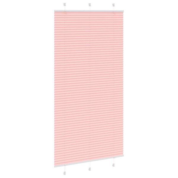 vidaXL Pleated Blind Pink 105x200 cm Fabric Width 104.4 cm Polyester