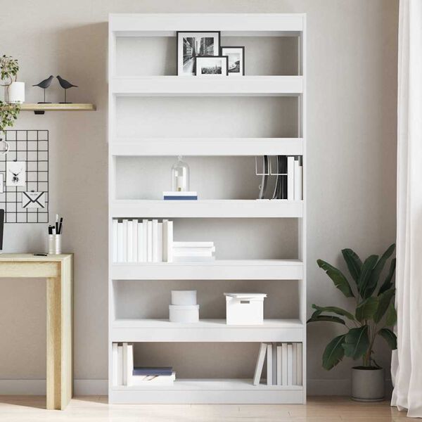 vidaXL Book Cabinet White 100 x 30 x 198 cm Engineered Wood