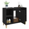 vidaXL Sink Cabinet Black 80x33x60 cm Engineered Wood