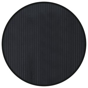vidaXL Rug Round Black 60 cm Bamboo