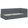 vidaXL Corner Bed Frame with Headboard Dark Grey 90 cm x 190 cm Velvet