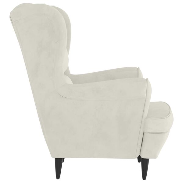 vidaXL Armchair Cream White Velvet