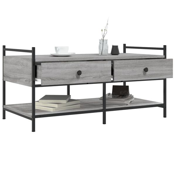 vidaXL Coffee Table Grey Sonoma 99x50x50 cm Engineered Wood