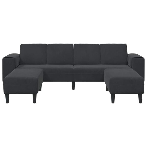 vidaXL Living Room Couch 3 pcs Black