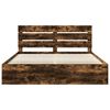 vidaXL Bed Frame Smoked Oak 200 x 200 cm Solid Pine Wood