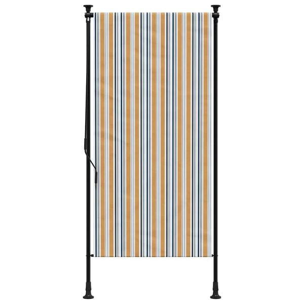 vidaXL Outdoor Roller Blind Yellow and White 120x270 cm Fabric&Steel
