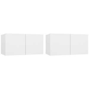 vidaXL 2 Piece Hanging TV Cabinet Set White 60x30x30 cm