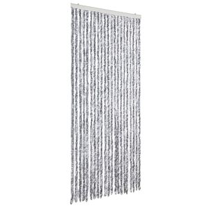 vidaXL Insect Curtain White and Grey 90x220 cm Chenille