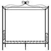 vidaXL Canopy Bed Frame without Mattress Black Metal 100x200 cm