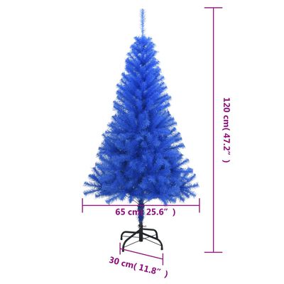 vidaXL Artificial Christmas Tree with Stand Blue 120 cm PVC