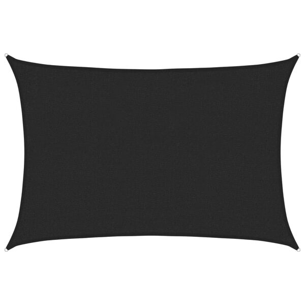 vidaXL Sunshade Sail 160 g/m&sup2; Black 2x2.5 m HDPE