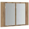 vidaXL LED Mirror Cabinet Artisan Oak 60x12x45 cm Engineered Wood