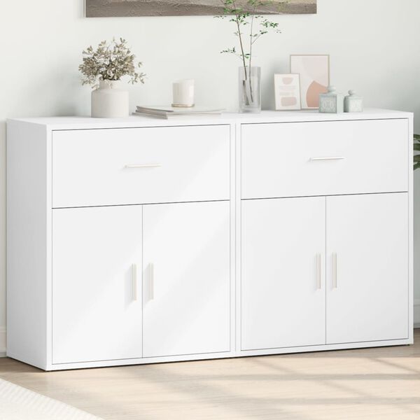 vidaXL Sideboards 2 pcs White 60x31x70 cm Engineered Wood