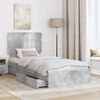 vidaXL Storage Bed Concrete Grey 90 x 190 cm Engineered Wood
