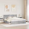 vidaXL Bed Frame Grey Sonoma 180 x 200 cm Solid Pine Wood
