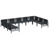 vidaXL Garden Sofa Set with Cushion 9 pcs Black Steel
