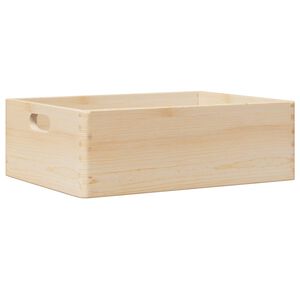 vidaXL Wooden Box with Handles 40x30x13 cm Solid Wood Pine