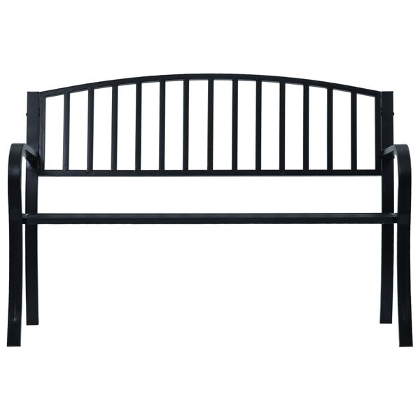 vidaXL Garden Bench Black 120 cm Steel