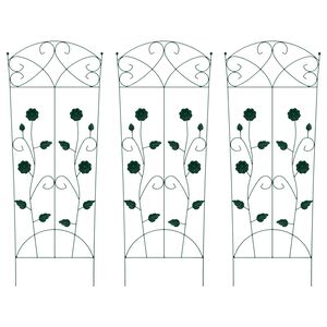 vidaXL Garden Fence 3 pcs Green 110.5 x 42.5 cm Steel