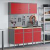 vidaXL Work Cabinet with Drawer 8 pcs Red Engineered Wood and Steel