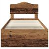 vidaXL Bed Frame with Headboard Old Wood 90 x 190 cm Solid Pine Wood