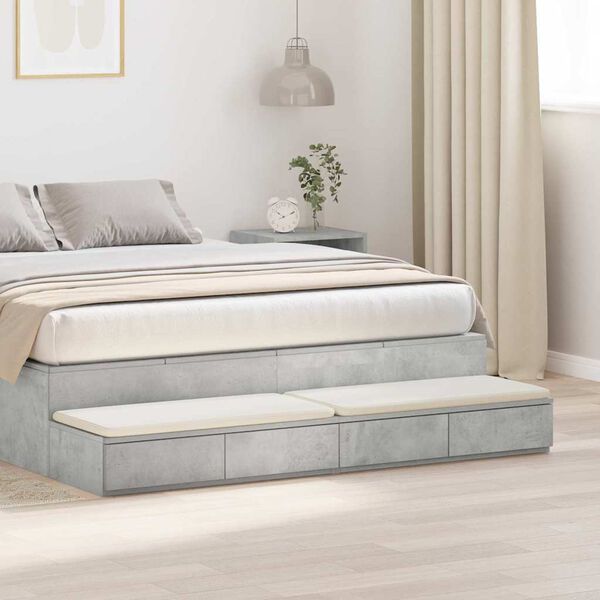 vidaXL Bed Drawers Concrete Grey 150 x 36.5 x 16.5 cm Engineered Wood
