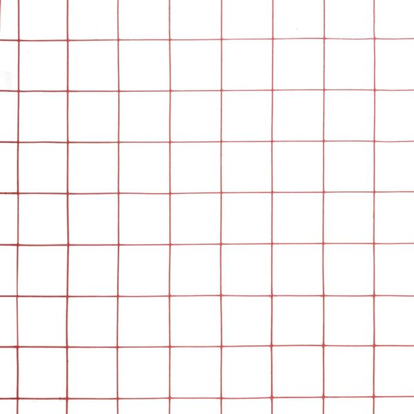 vidaXL Chicken Wire Fence Steel with PVC Coating 25x0.5 m Red