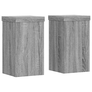 vidaXL Plant Stand 2 pcs Grey Sonoma 10 x 10 x 18 cm Engineered Wood