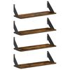 vidaXL Wall Shelves 4 pcs Smoked Oak 60 x 20 x 17 cm