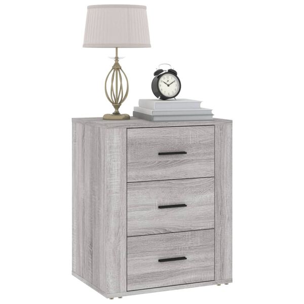 vidaXL Bedside Cabinet Grey Sonoma 50x36x60 cm Engineered Wood