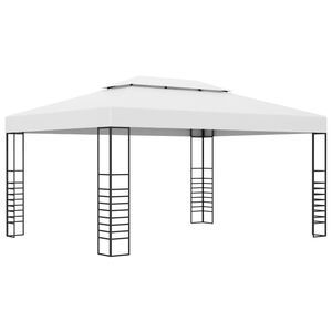 vidaXL Garden Gazebo | White | Powder-coated steel | 4x3m | Durable