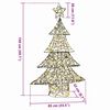 vidaXL Christmas Tree with 120 LEDs Warm white 120 cm Rattan