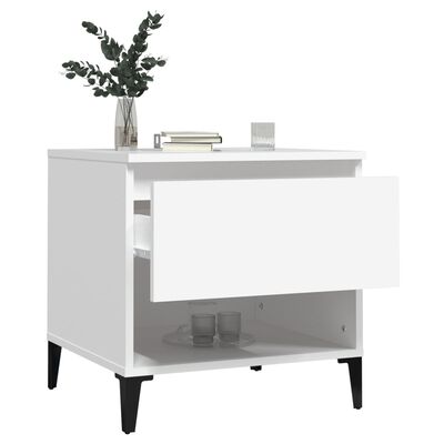 vidaXL Side Table White 50x46x50 cm Engineered Wood