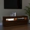 vidaXL TV Cabinet with LED Lights Brown Oak 120x35x40 cm