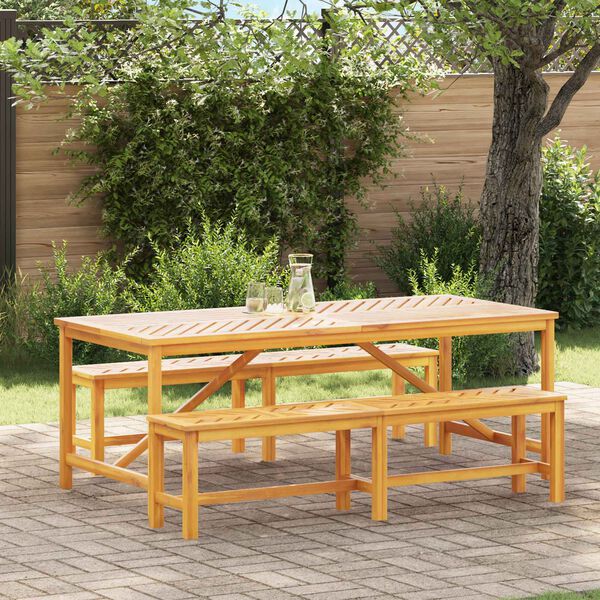vidaXL Garden Dining Set 3 pcs Brown Solid Acacia Wood