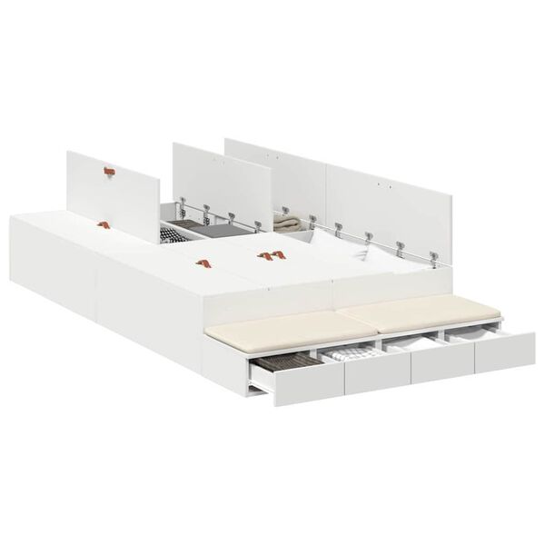 vidaXL Storage Bed Frame with Drawer White 120 cm Engineered Wood
