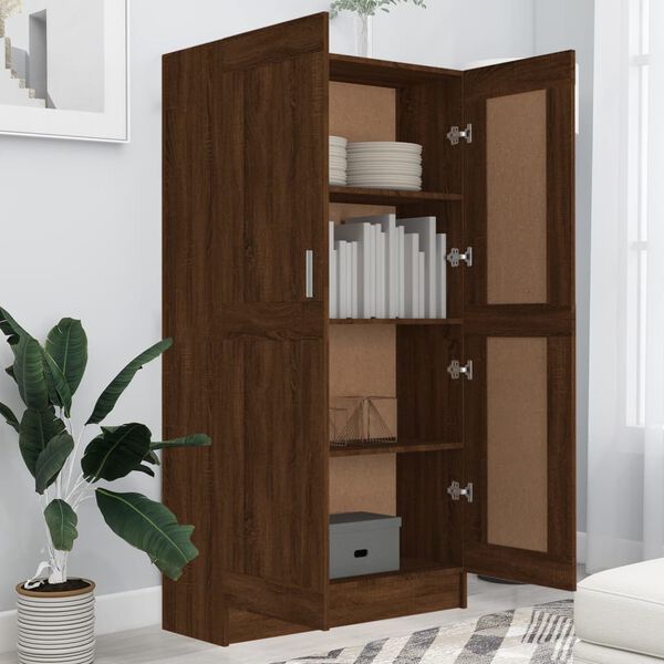 vidaXL Book Cabinet Brown Oak 82.5x30.5x150 cm Engineered Wood