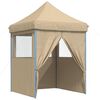 vidaXL Party Tent Folding Beige 200 x 200 x 306 cm Oxford Fabric