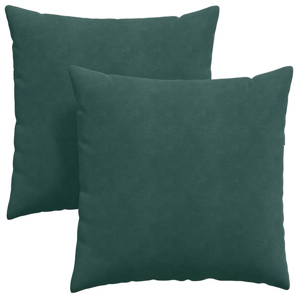 vidaXL Sofa Pillows 2 pcs Dark Green 60 x 60 cm Corduroy Fabric