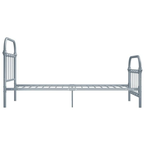 vidaXL Bed Frame without Mattress Grey Metal 100x200 cm