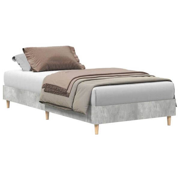 vidaXL Bed Frame No Mattress Concrete Grey 100x200 cm Engineered Wood